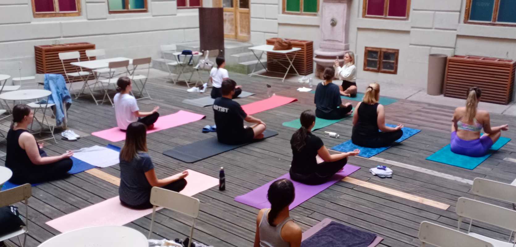Outdoor yoga session